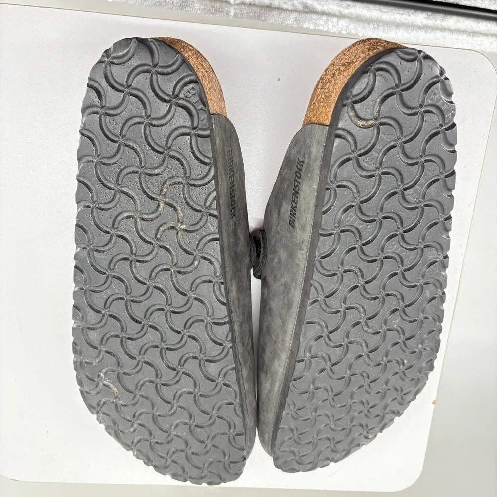 Birkenstock Boston Iron Gray Oiled Leather Clogs Mens Size 42 L11 M9 EU 9 US